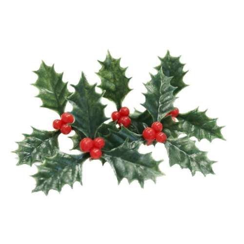 Christmas Holly Decorations - 5 pk - Click Image to Close